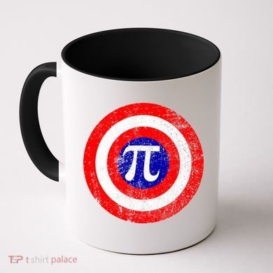 Vintage Pi Day America Superhero Crest March 14th Coffee Mug