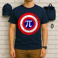 Vintage Pi Day America Superhero Crest March 14th T-Shirt thumb 6