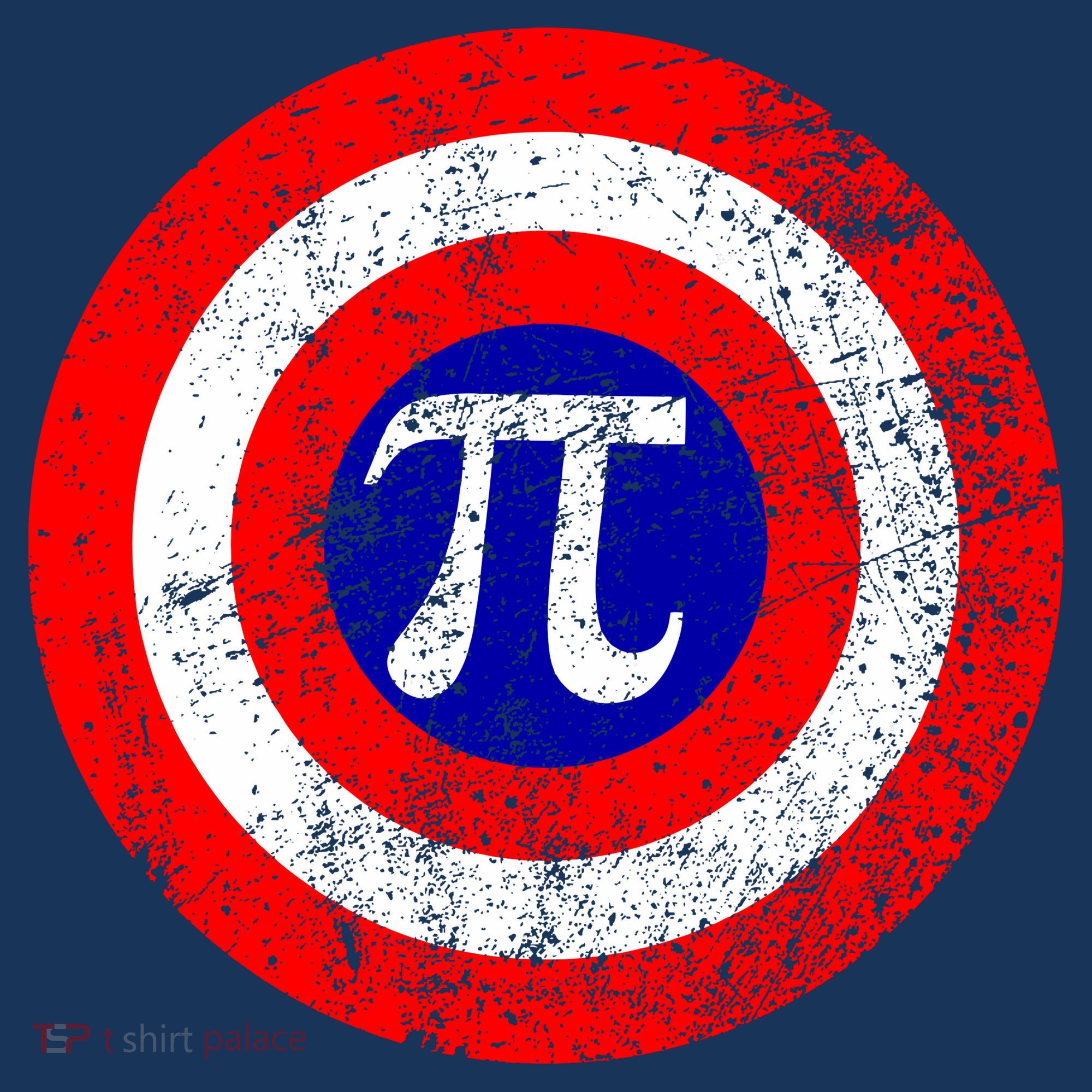 Vintage Pi Day America Superhero Crest March 14th T-Shirt