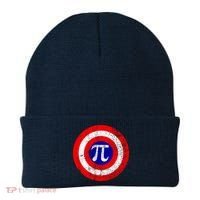 Vintage Pi Day America Superhero Crest March 14th Beanie thumb 0