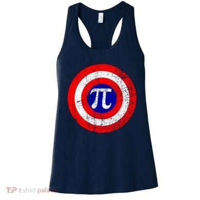 Vintage Pi Day America Superhero Crest March 14th Women's Tank Top