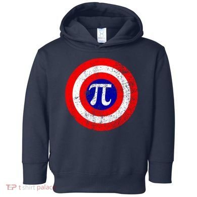 Vintage Pi Day America Superhero Crest March 14th Toddler Hoodie