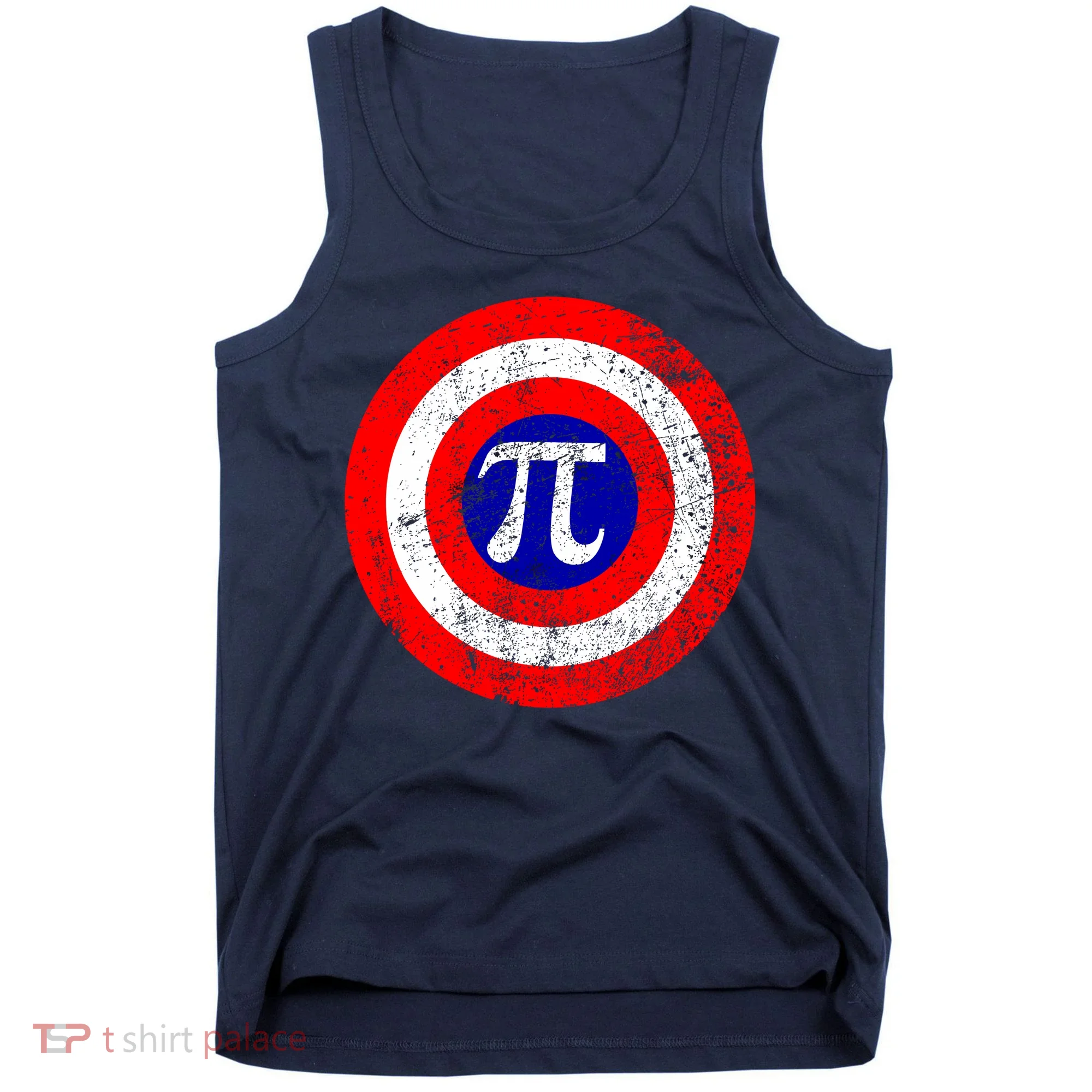 Vintage Pi Day America Superhero Crest March 14th Tank Top