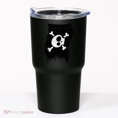 Vintage Pirate Skull Upside Down Flag Tumbler