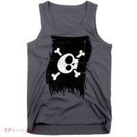 Vintage Pirate Skull Upside Down Flag Tank Top thumb 0