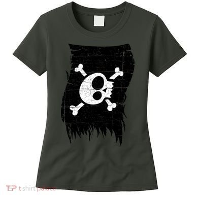 Vintage Pirate Skull Upside Down Flag Women's T-Shirt