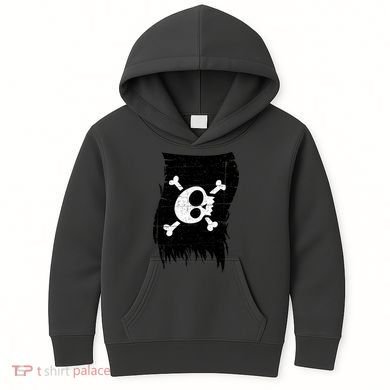 Vintage Pirate Skull Upside Down Flag Kids Hoodie