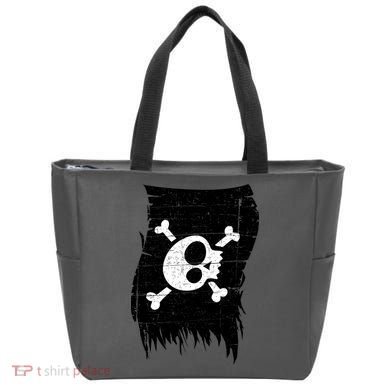 Vintage Pirate Skull Upside Down Flag Tote Bag