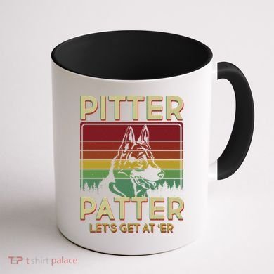 Vintage Pitter Patter Let's Get At 'Er German Shepard Coffee Mug back