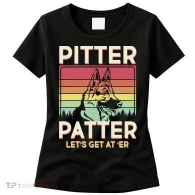 Vintage Pitter Patter Let's Get At 'Er German Shepard Women's T-Shirt