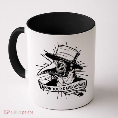 Vintage Plague Doctor Wash Your Damn Hands Coffee Mug