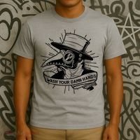 Vintage Plague Doctor Wash Your Damn Hands T-Shirt thumb 3