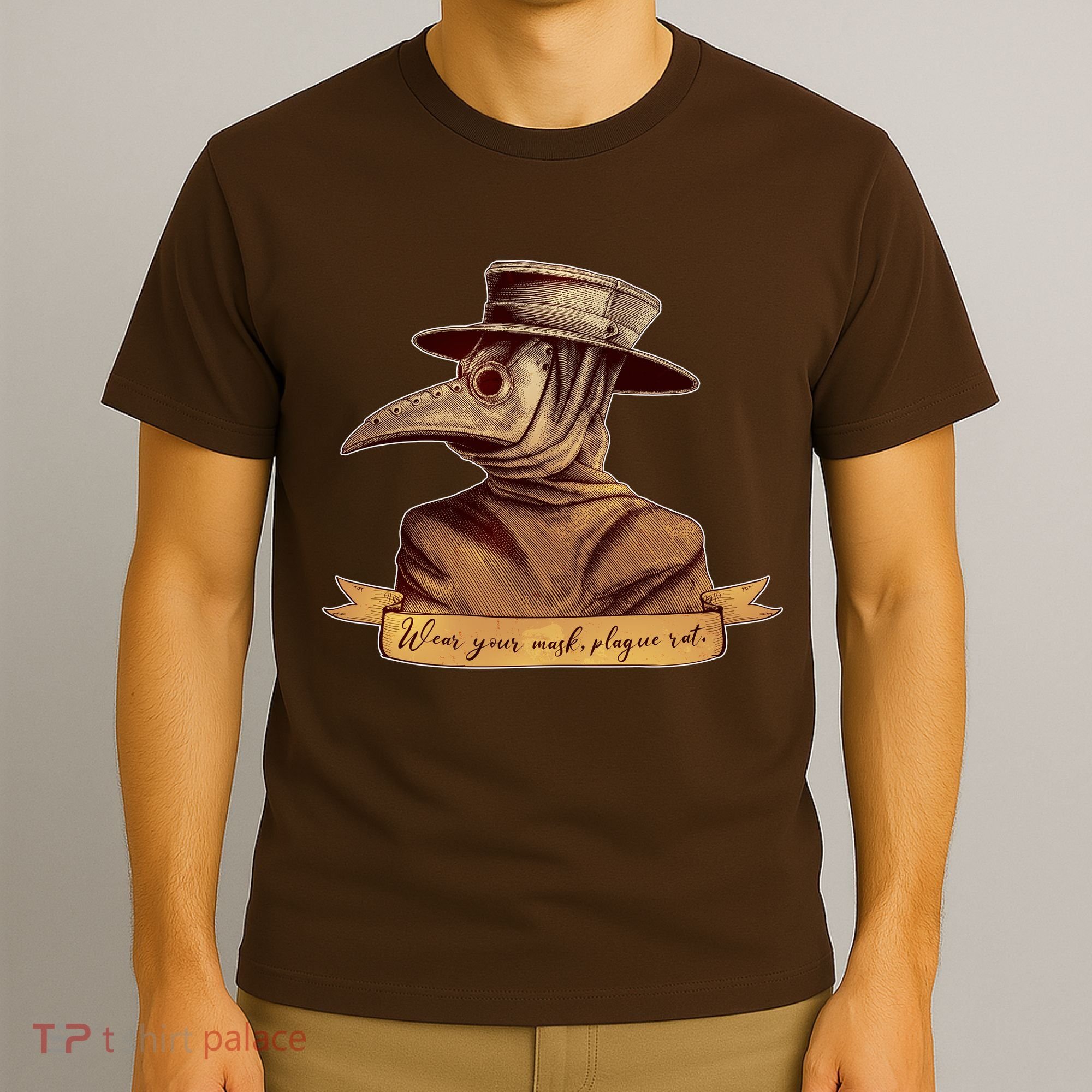 Vintage Plague Doctor Wear Your Mask Plague Rat T-Shirt