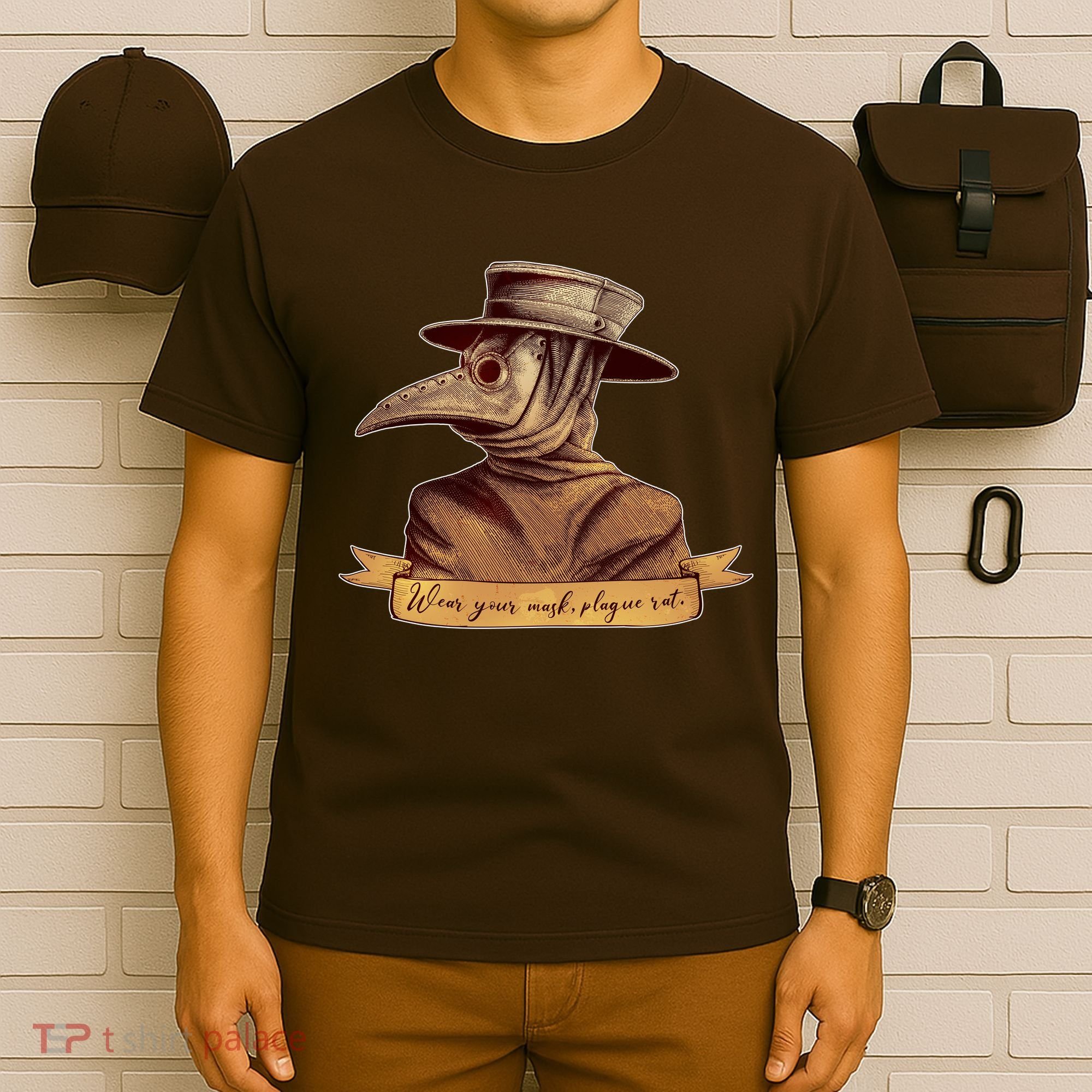 Vintage Plague Doctor Wear Your Mask Plague Rat T-Shirt
