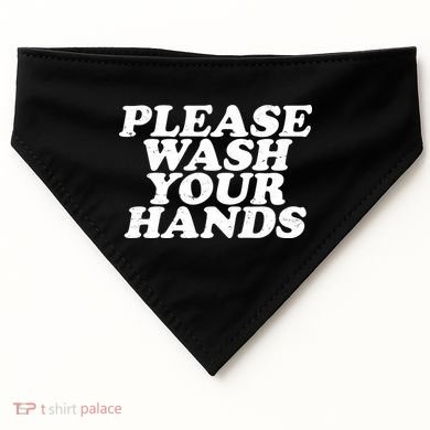 Vintage Please Wash Your Hands USA-Made Doggie Bandana