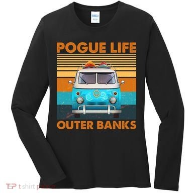 Vintage Pogue Life Outer Banks Surf Bus Women's Long Sleeve Shirt
