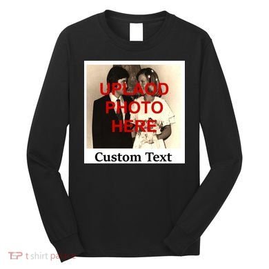 Vintage Polaroid Custom Photo Personalize Text Long Sleeve Shirt