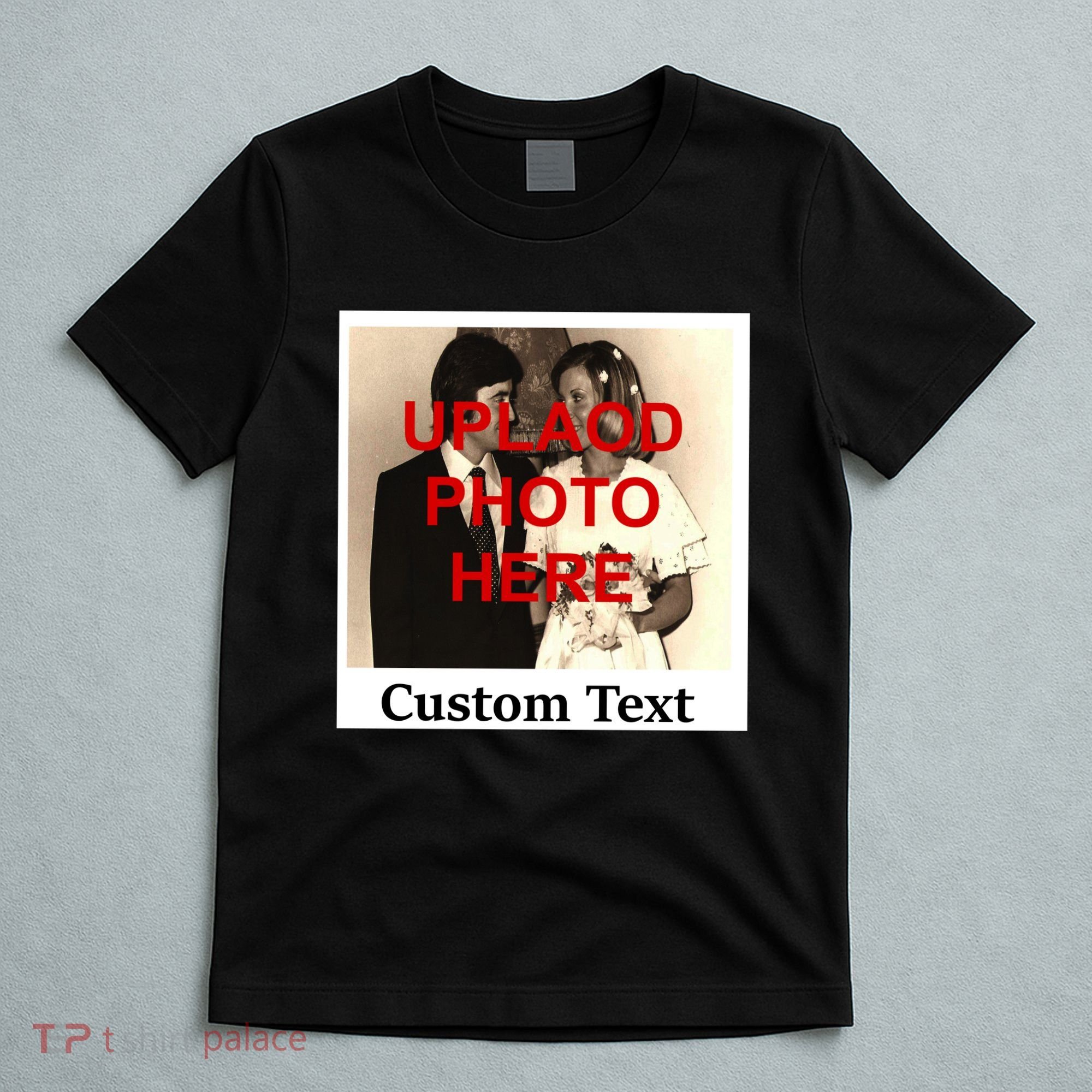 Vintage Polaroid Custom Photo Personalize Text T-Shirt