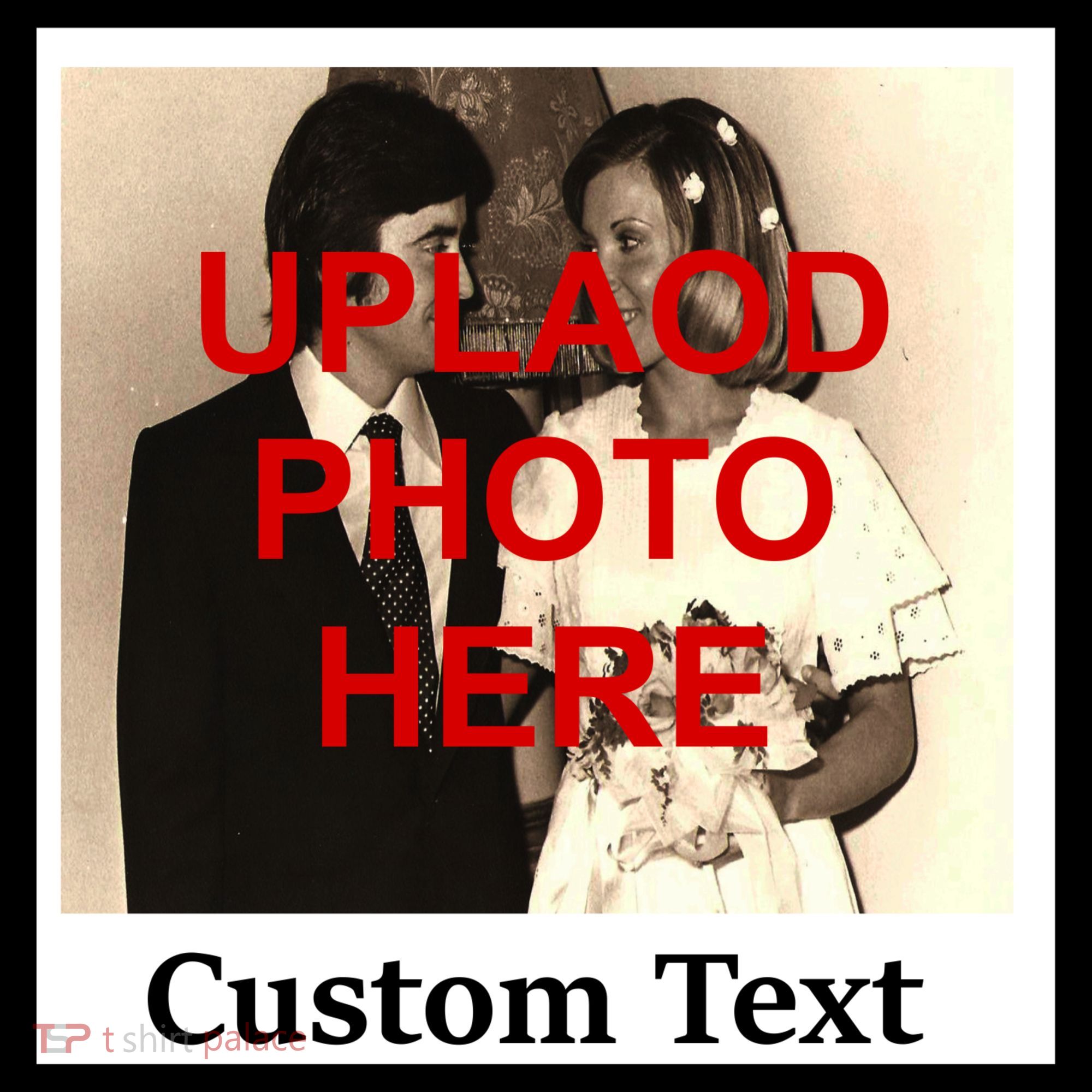 Vintage Polaroid Custom Photo Personalize Text T-Shirt
