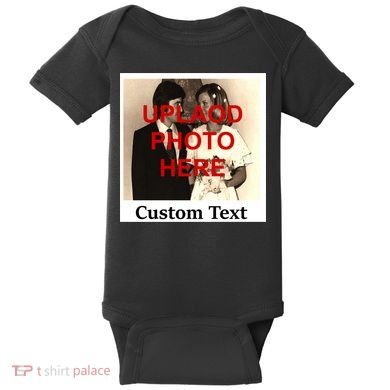 Vintage Polaroid Custom Photo Personalize Text Baby Bodysuit