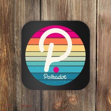 Vintage Polkadot Crypto Currency Logo Coaster