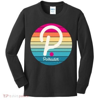 Vintage Polkadot Crypto Currency Logo Kids Long Sleeve Shirt