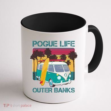 Vintage Pouge Life Outer Bank Beach Coffee Mug back