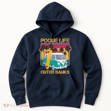 Vintage Pouge Life Outer Bank Beach Hoodie