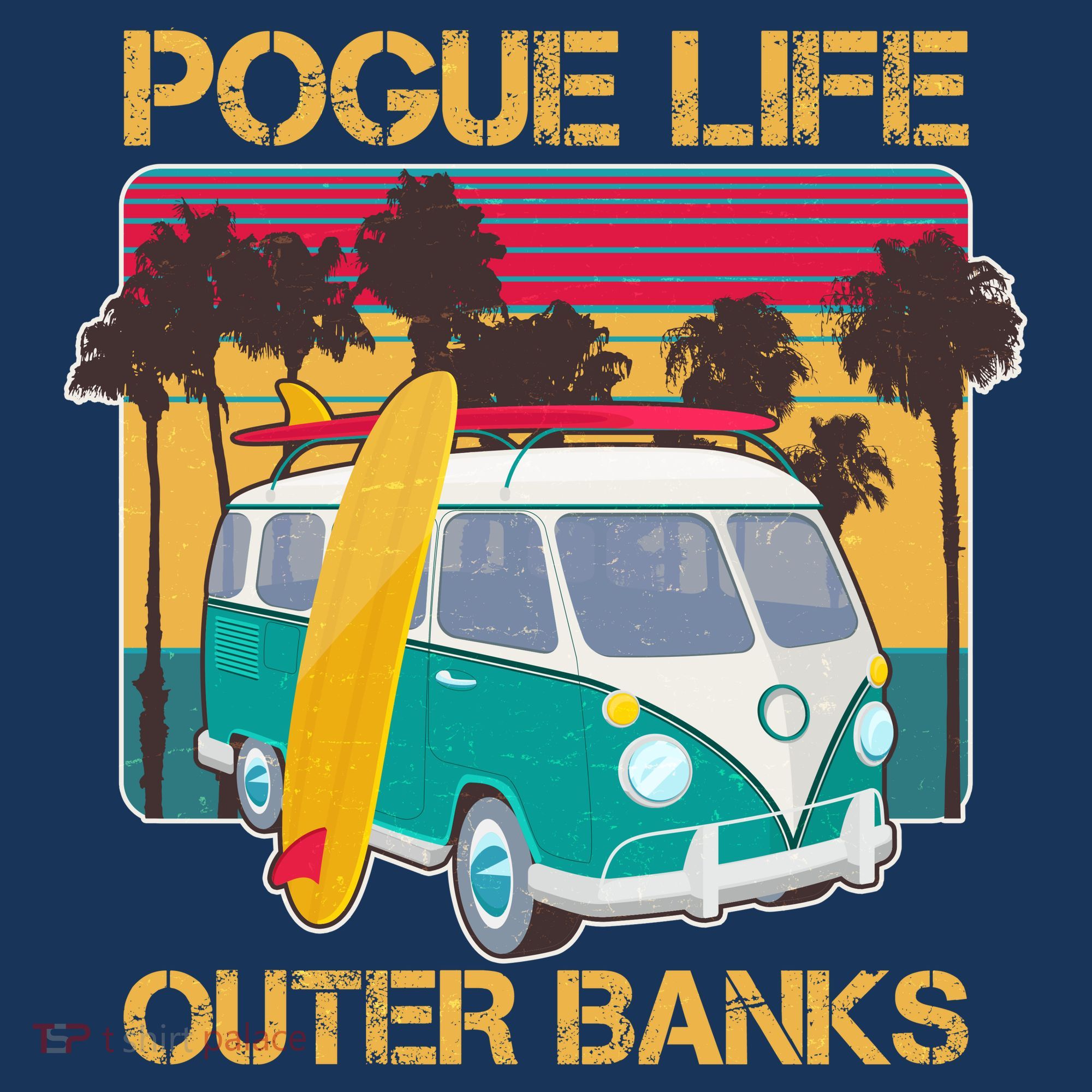 Vintage Pouge Life Outer Bank Beach T-Shirt