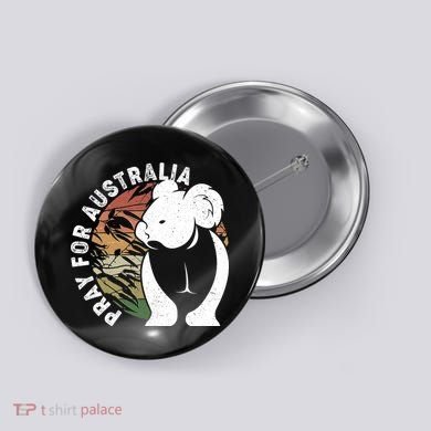Vintage Pray For Australia Koala Button