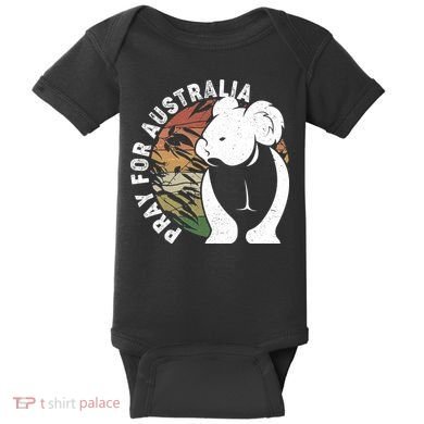 Vintage Pray For Australia Koala Baby Bodysuit