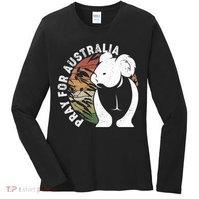 Vintage Pray For Australia Koala Women's Long Sleeve Shirt