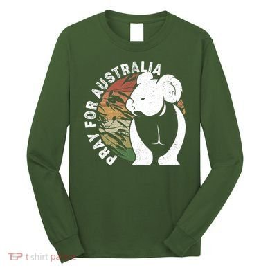 Vintage Pray For Australia Koala Long Sleeve Shirt