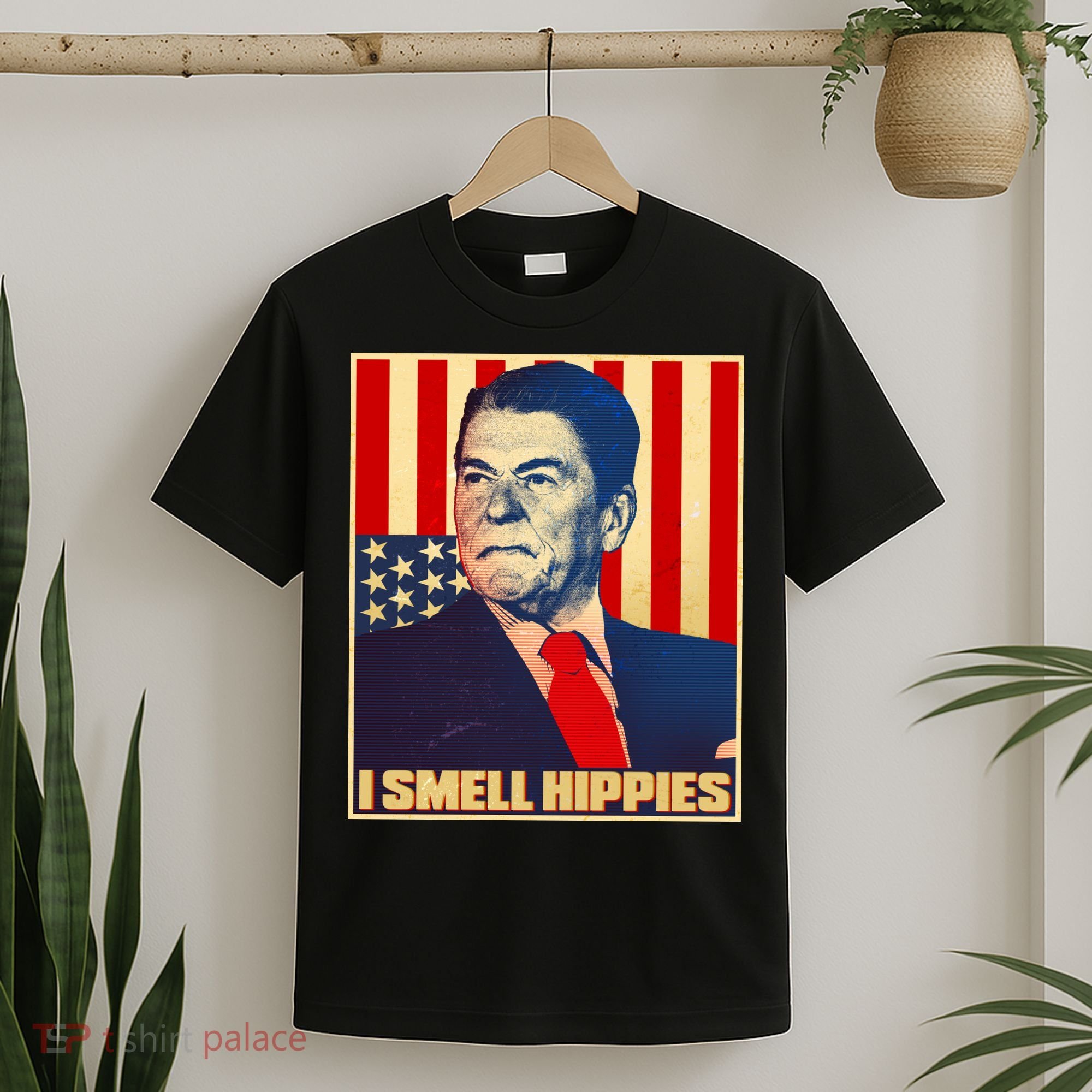 Vintage President Reagan I Smell Hippies T-Shirt