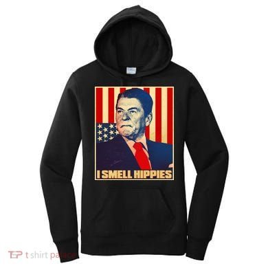 Vintage President Reagan I Smell Hippies Women's Hoodie
