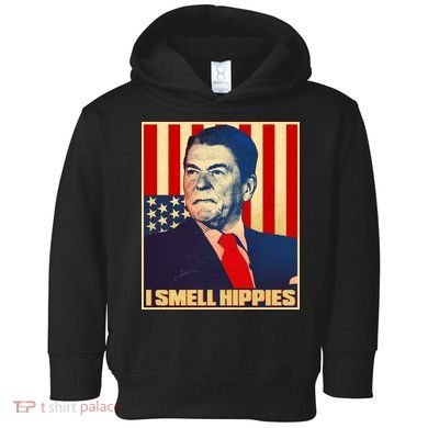 Vintage President Reagan I Smell Hippies Toddler Hoodie
