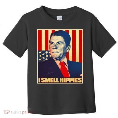 Vintage President Reagan I Smell Hippies Toddler T-Shirt