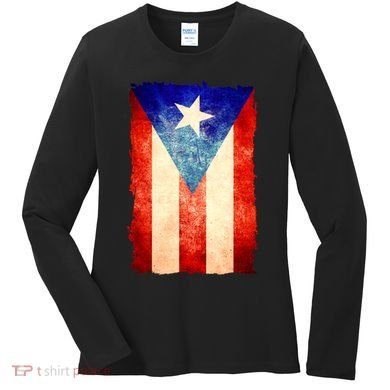 Vintage Puerto Rico Flag Women's Long Sleeve Shirt