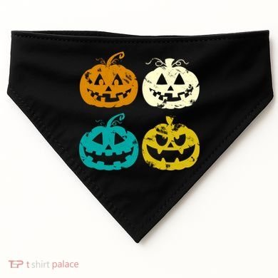 Vintage Pumpkin Halloween USA-Made Doggie Bandana