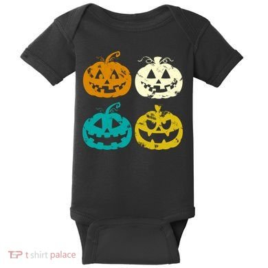 Vintage Pumpkin Halloween Baby Bodysuit
