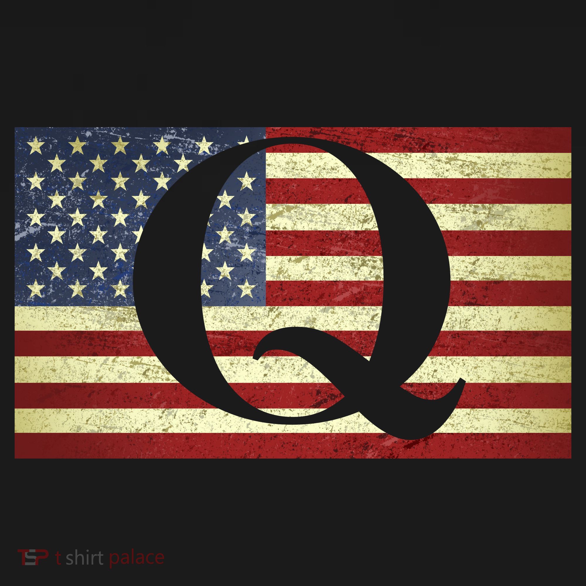 Vintage Q-Anon USA Flag T-Shirt