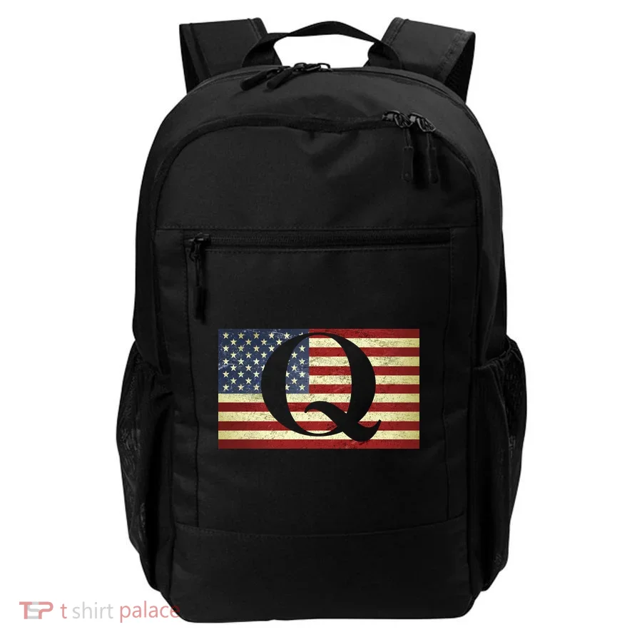 Vintage Q-Anon USA Flag Backpack