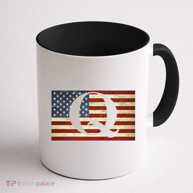 Vintage Q-Anon USA Flag Coffee Mug back