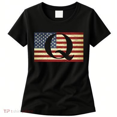 Vintage Q-Anon USA Flag Women's T-Shirt