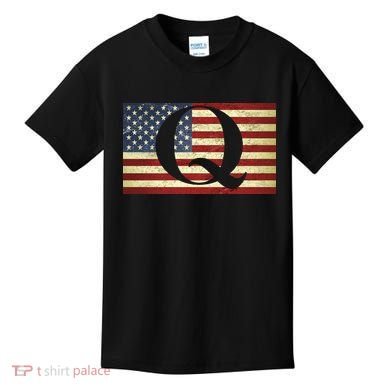 Vintage Q-Anon USA Flag Kids T-Shirt