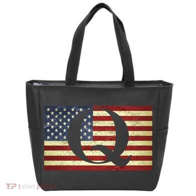 Vintage Q-Anon USA Flag Tote Bag