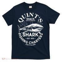 Vintage Quint's Shack Shark Fishing Charters Est 1975 T-Shirt thumb 0