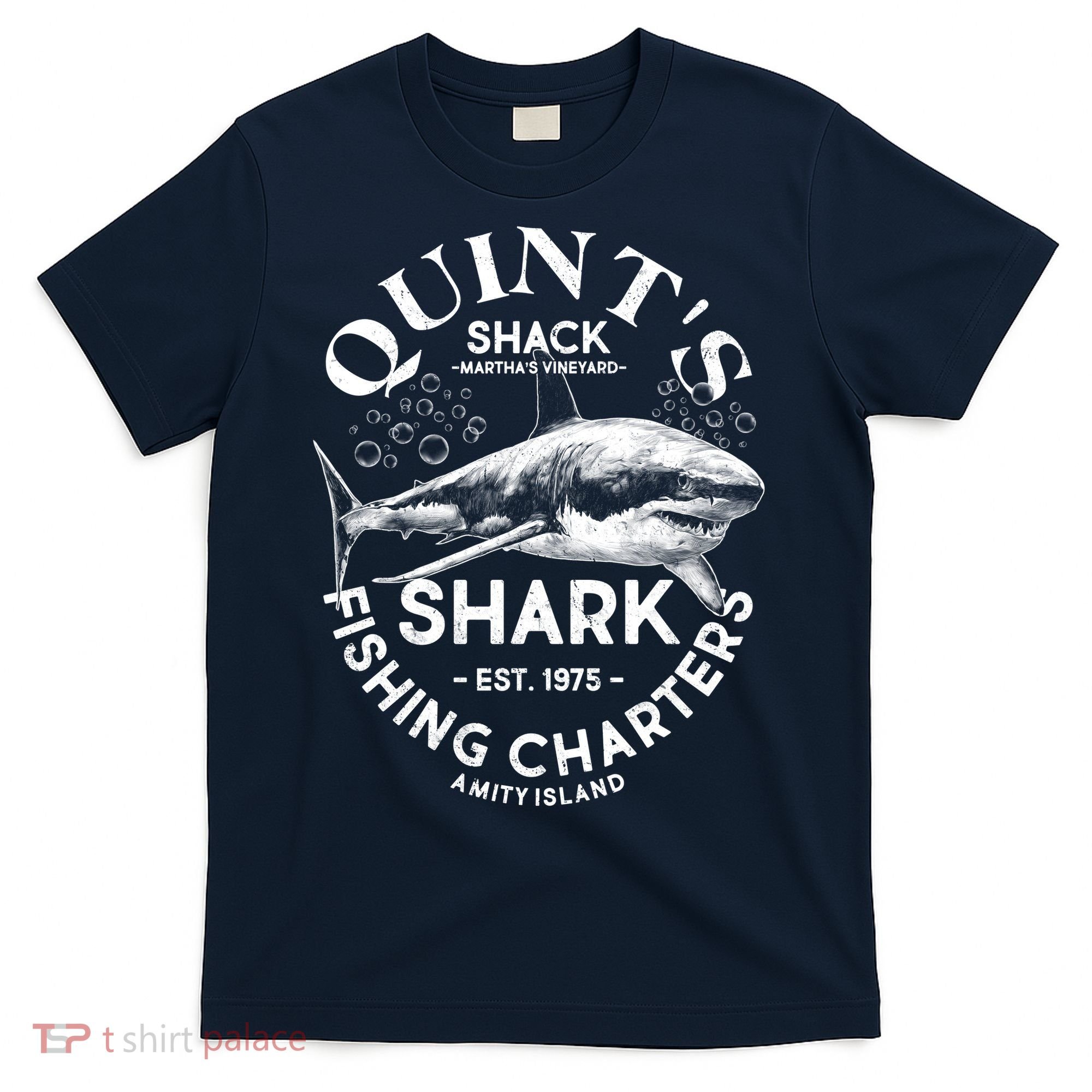 Vintage Quint's Shack Shark Fishing Charters Est 1975 T-Shirt