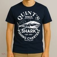 Vintage Quint's Shack Shark Fishing Charters Est 1975 T-Shirt thumb 3