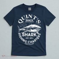 Vintage Quint's Shack Shark Fishing Charters Est 1975 T-Shirt thumb 5